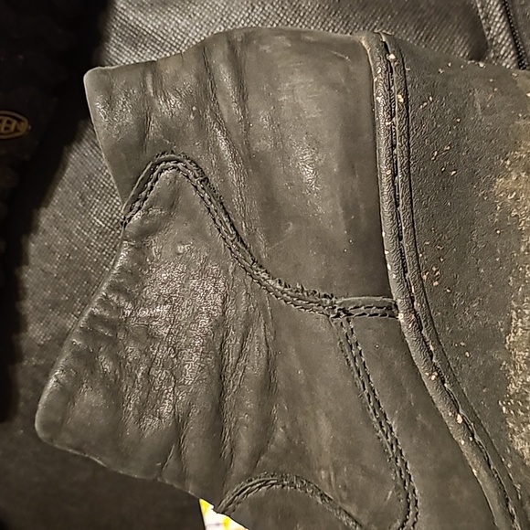 Keen Akita Women's Ankle Boot Wedges Black Leather Snap Closure - Picture 5 of 8